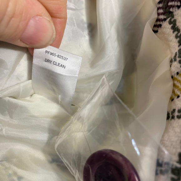 Pendleton Plaid‎ Peacoat Women's Wool Blend Jacket Lined Yellow Burgundy Check - Picture 12 of 16